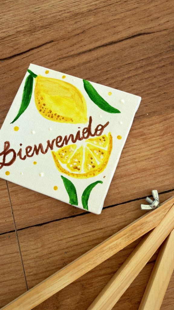 Cuadros de bienvenida pintados a mano “Bienvenidos” – por encargo