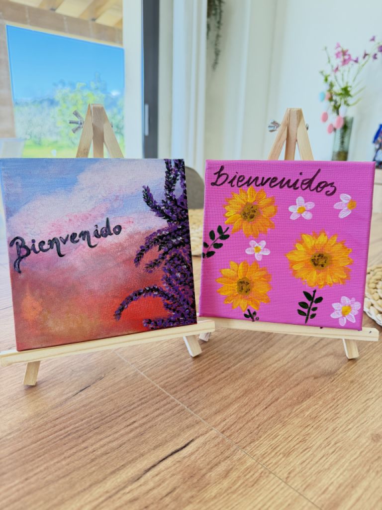 Cuadros de bienvenida pintados a mano “Bienvenidos” – por encargo