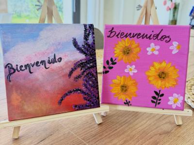 Cuadros de bienvenida pintados a mano “Bienvenidos” – por encargo