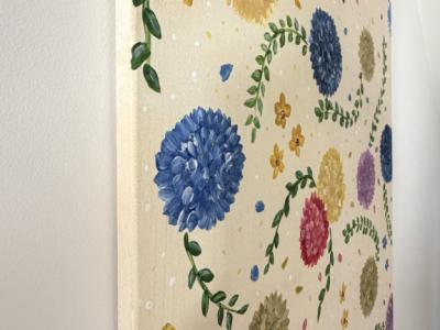 Cuadro acrílico pintado a mano de flores – diseño propio