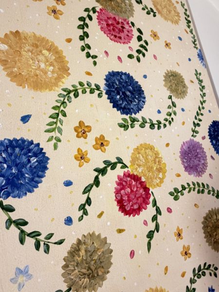 Cuadro acrílico pintado a mano de flores – diseño propio