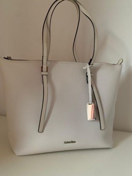 Bolso de mano Celvin Klein, blanco, como nuevo