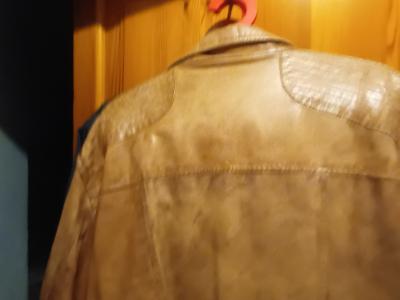 Light brown men's leather jacket Size 48 - XL