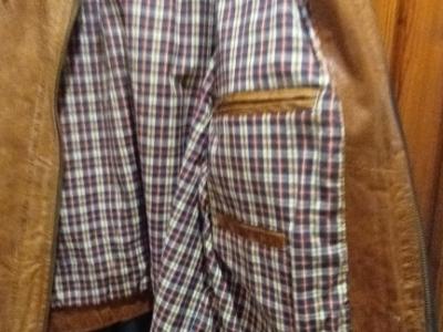 Light brown men's leather jacket Size 48 - XL