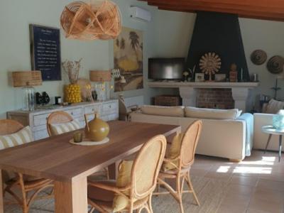 Hochwertiger Holztisch 200x100 + 5 Denzzo Korbstühle zu verkaufen TOP ZUSTAND