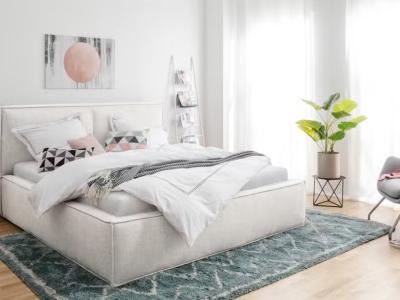 high-quality upholstered bed (160 × 200 cm) including slatted base