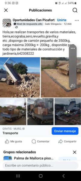 Ich biete Transport auf ganz Mallorca an.