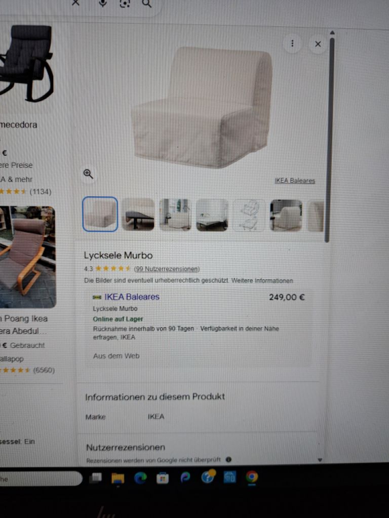 IKEA armchair bed; Lycksele