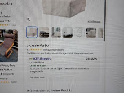 IKEA armchair bed; Lycksele