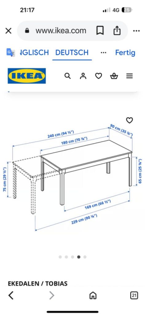 IKEA table EKEDALEN extendable white 180/240×90