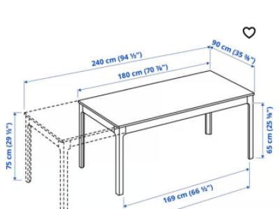 IKEA table EKEDALEN extendable white 180/240×90