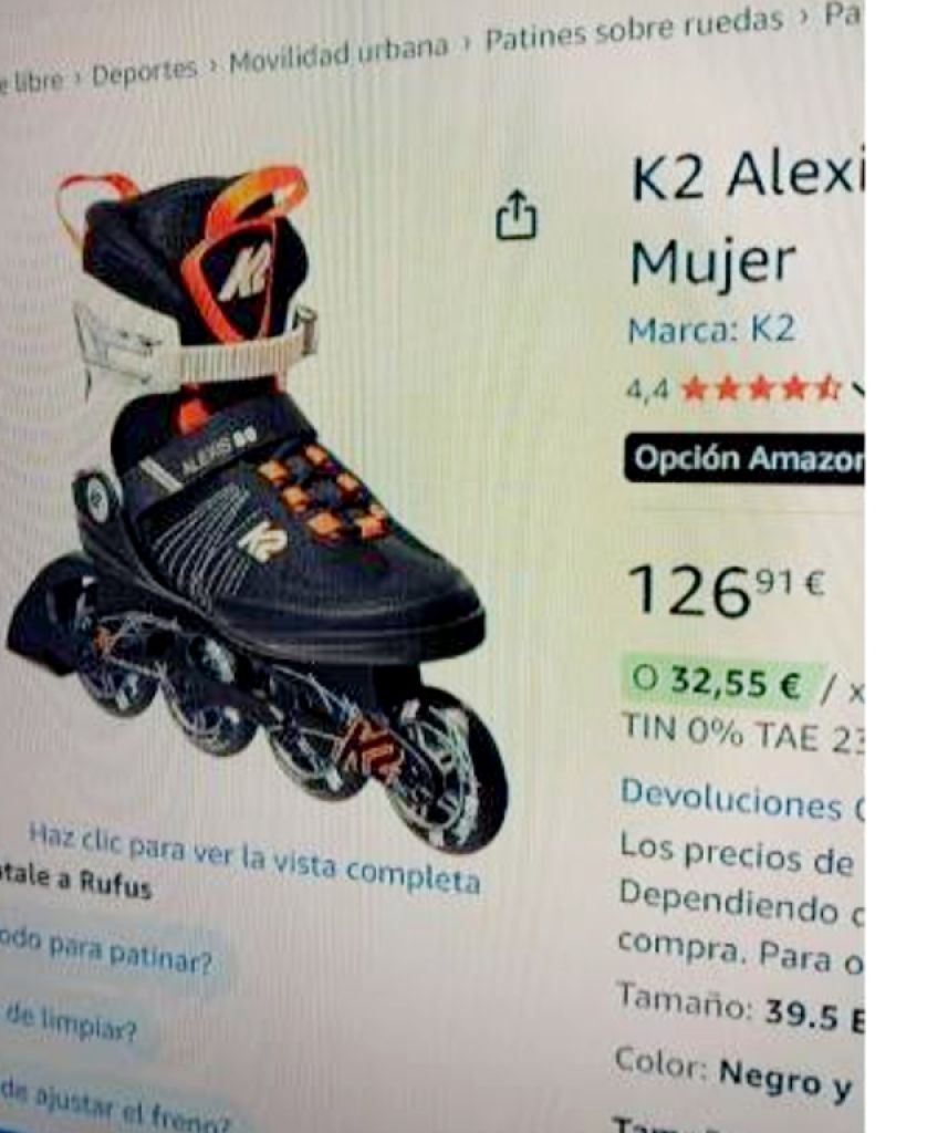 Patines en línea K2, inliners, patines talla 39