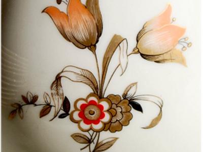 Servicio de Café, Juego de Té, Porcelana, Royal Privileged Porcelain Factory Tettau, 40 piezas