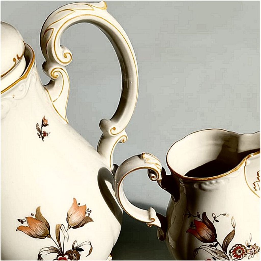Servicio de Café, Juego de Té, Porcelana, Royal Privileged Porcelain Factory Tettau, 40 piezas