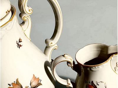 Servicio de Café, Juego de Té, Porcelana, Royal Privileged Porcelain Factory Tettau, 40 piezas