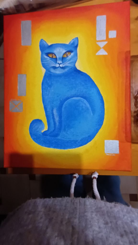 Katzenbild in Orange