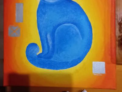 Katzenbild in Orange