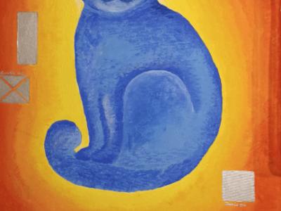 Katzenbild in Orange