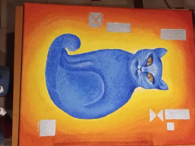 Katzenbild in Orange