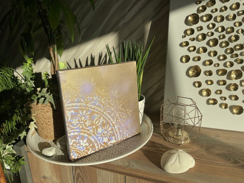 Small canvas with mandala symbol