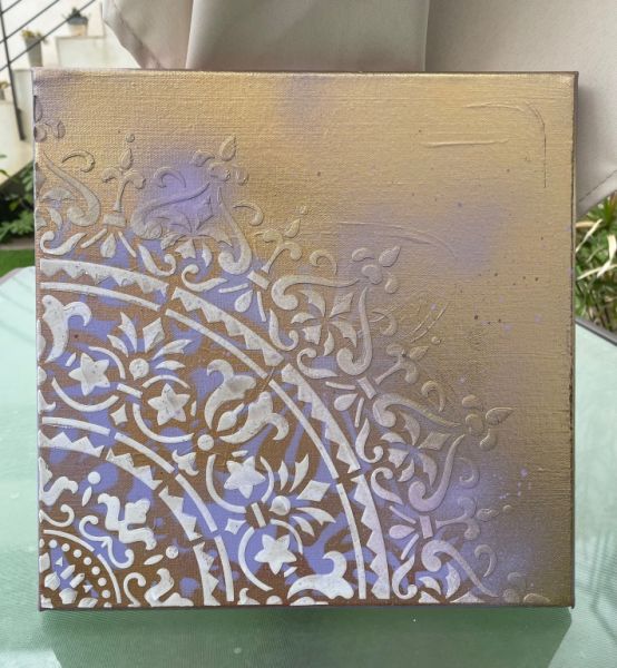 Small canvas with mandala symbol