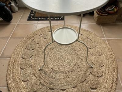 Mesa Metálica Redonda Pequeña Blanca