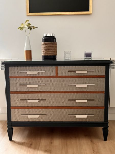 Cajonera - Cajonera reformada - Tapa de cristal