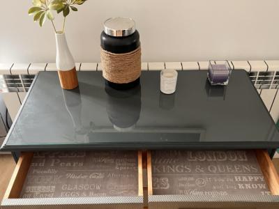 Cajonera - Cajonera reformada - Tapa de cristal