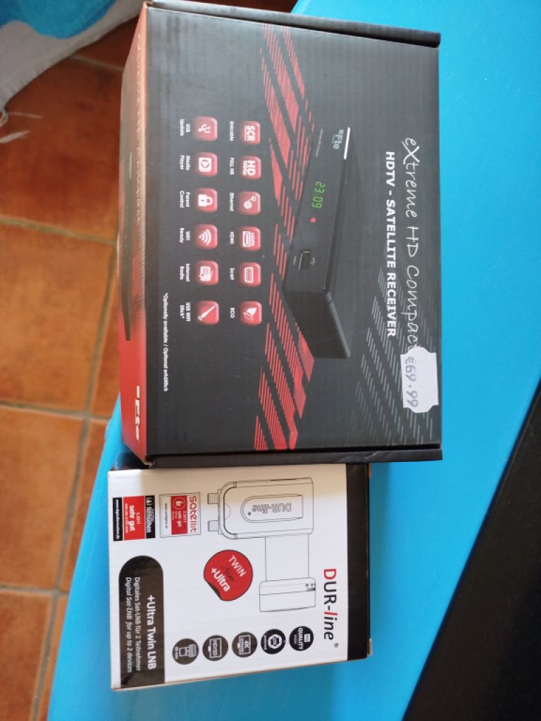 Sistema satélite completo - antena + LNB + receptor