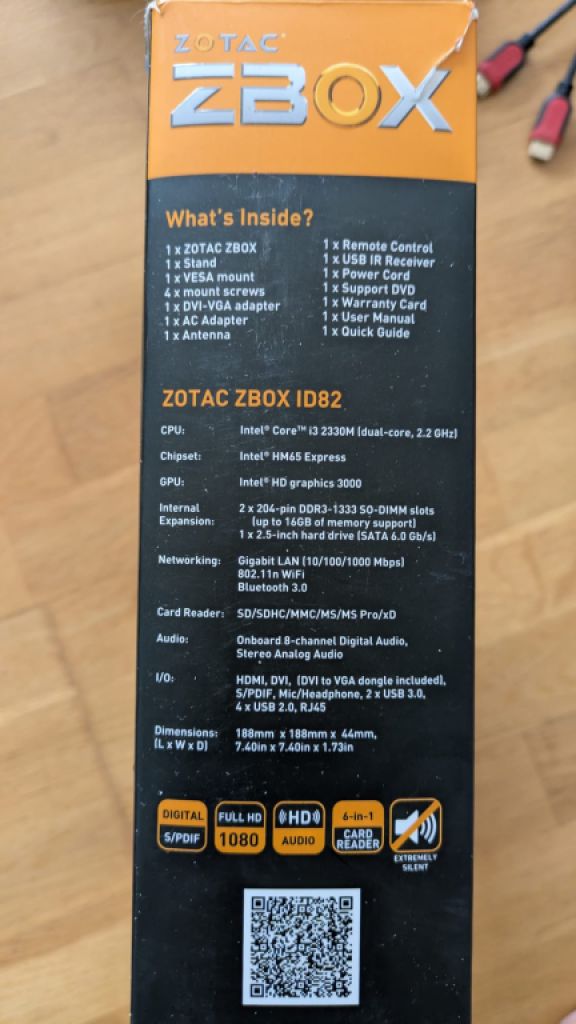 Complete set ZOTAC ZBOX ID82 + LG monitor + keyboard and mouse