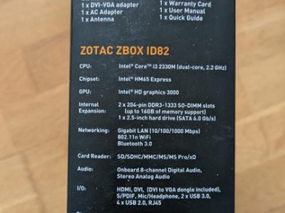 Complete set ZOTAC ZBOX ID82 + LG monitor + keyboard and mouse