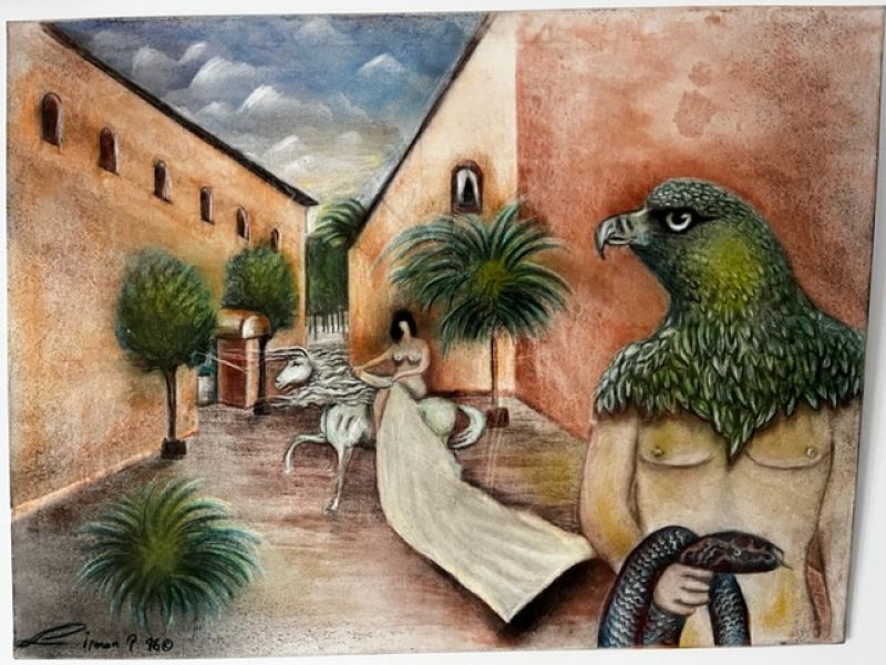 Art - Art - Mediterranean original Simon Presley 1996 120x90 Canvas