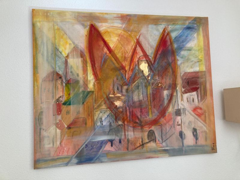 Kunstwerk von Winfried Flach - "Helles Dorf"