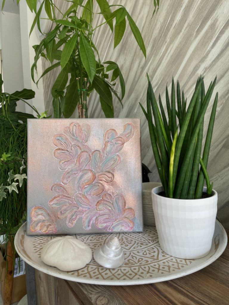 Canvas with bronze paint