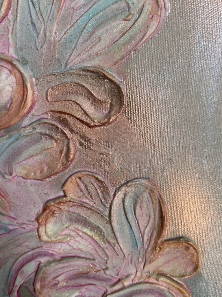 Canvas with bronze paint