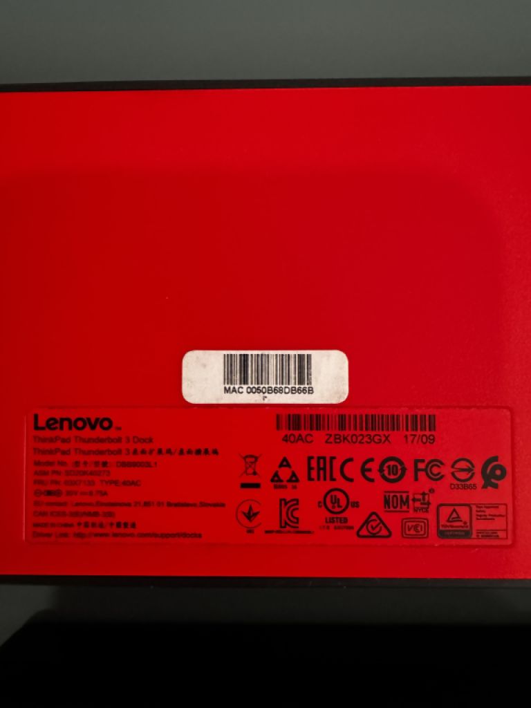 Estación de acoplamiento Lenovo Thunderbolt 3