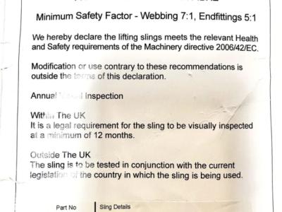 Eslingas de izado para lanchas auxiliares