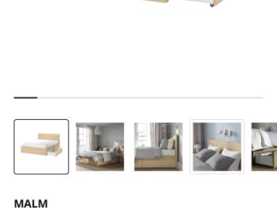 Cama Malm 180x200 con cajones