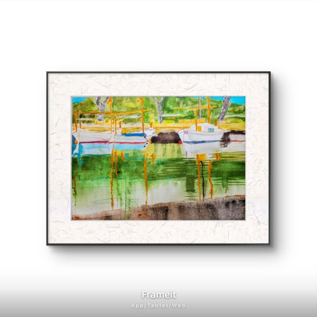 Acuarela marina de portocolom,nuevo