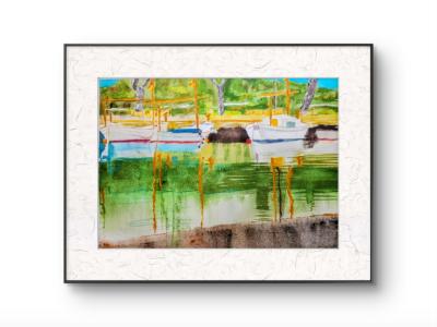 Acuarela marina de portocolom,nuevo