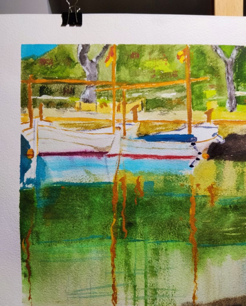 Acuarela marina de portocolom,nuevo