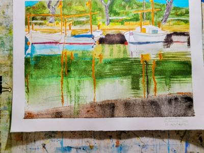 Acuarela marina de portocolom,nuevo