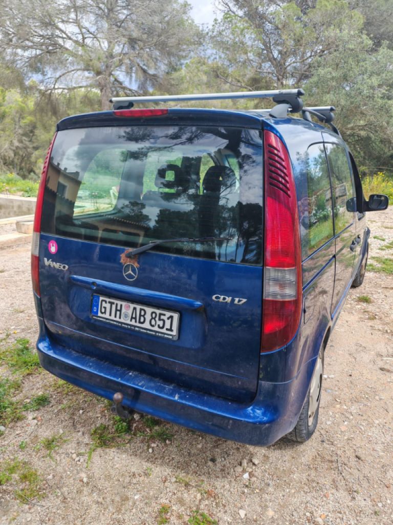 Mercedes Benz Vaneo Diesel, 08/2004, 91 PS, TÜV bis 09.12.26, blau, Anhängerkupplung & PKW-Anhänger