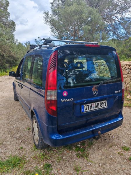 Mercedes Benz Vaneo Diesel, 08/2004, 91 PS, TÜV bis 09.12.26, blau, Anhängerkupplung & PKW-Anhänger