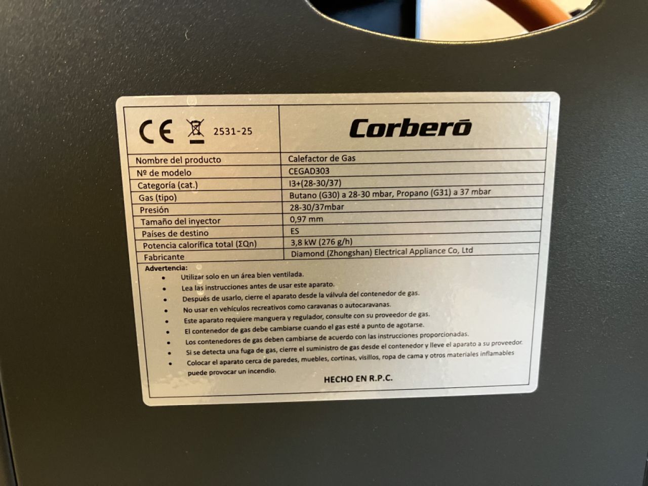 Mobile Gasheizung Blaue Flamme