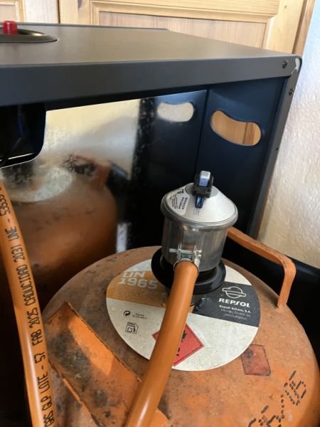 Mobile Gasheizung Blaue Flamme