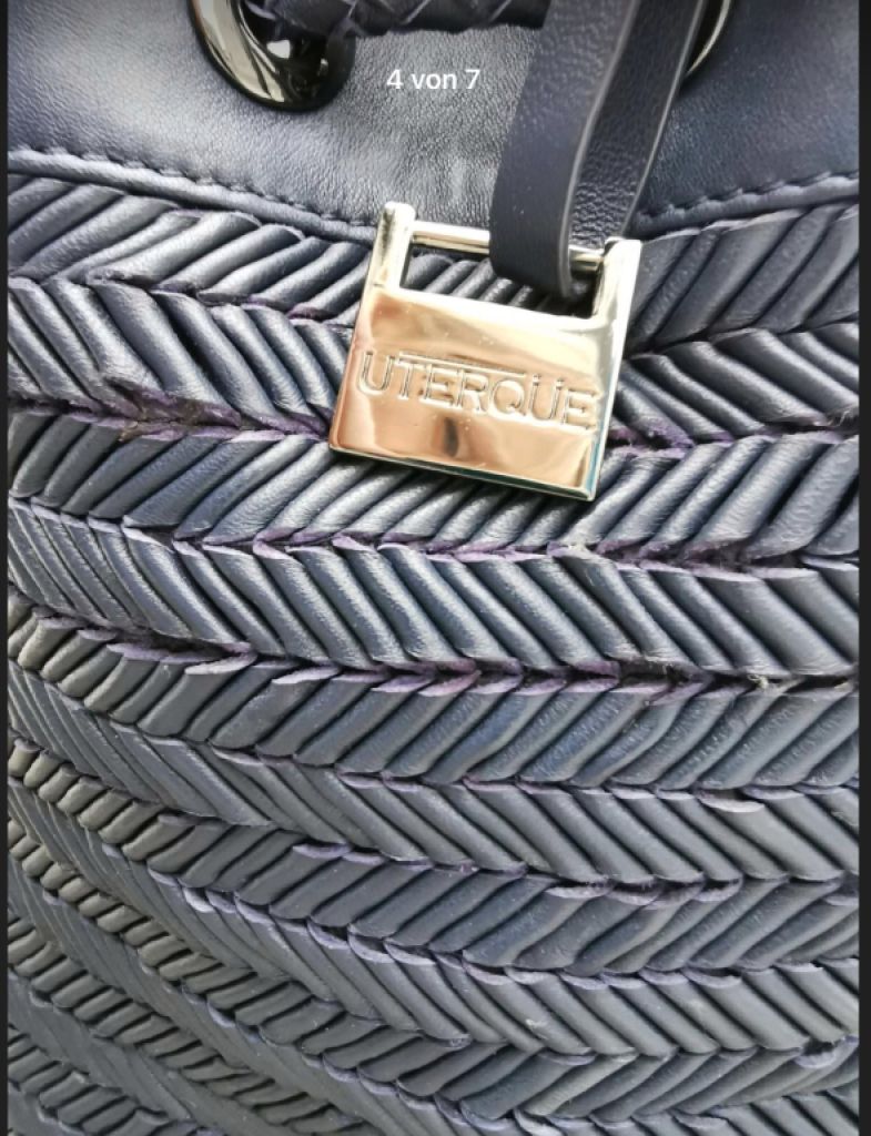 NEU! Edle Lederhandtasche von UTERQÜE, Dunkelblau NEU!