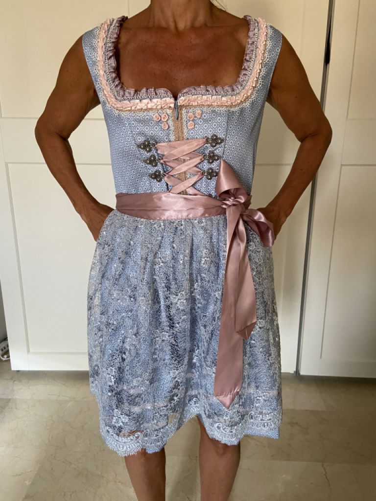 Nuevo Dirndl KRÜGER Talla 42 Traje tradicional Bordado