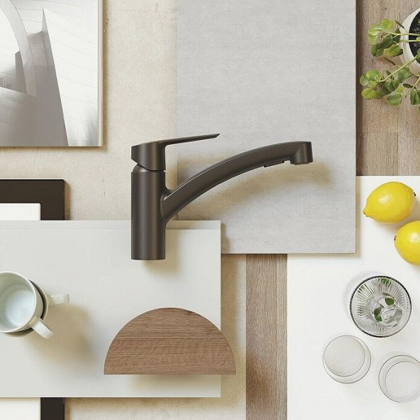 NEU schwarz matt Messing Grohe Start Küchenarmatur, Wasserhahn, ausziehbar schwenkbar Neupreis 188 €