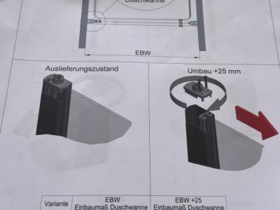 Nueva cabina de ducha, puerta batiente de cristal